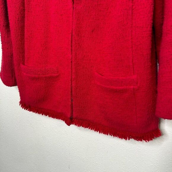Talbots Women’s Red Tweed Hook Eye Closure Blazer Jacket Size X - Picture 3 of 15